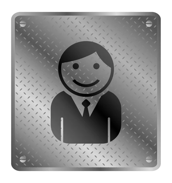 Chico placa de metal — Vector de stock