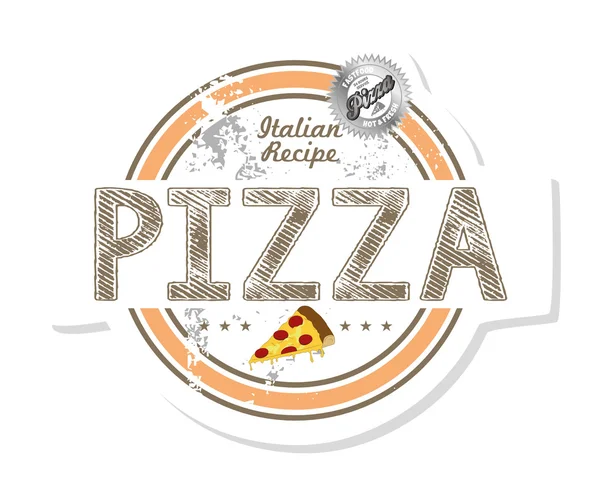 Emblema de pizza — Vetor de Stock