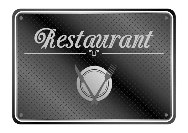 Restaurante placa de metal —  Vetores de Stock