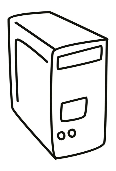 Computadora dibujada a mano — Vector de stock
