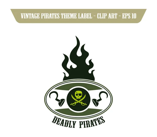 Rótulo pirata — Vetor de Stock