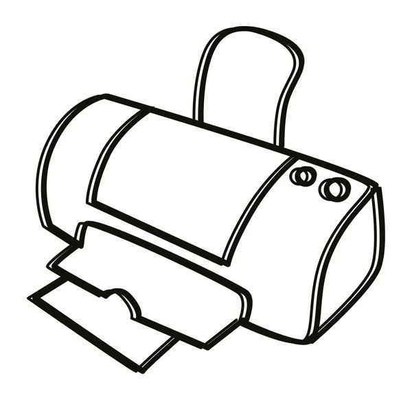 Impresora dibujada a mano — Vector de stock