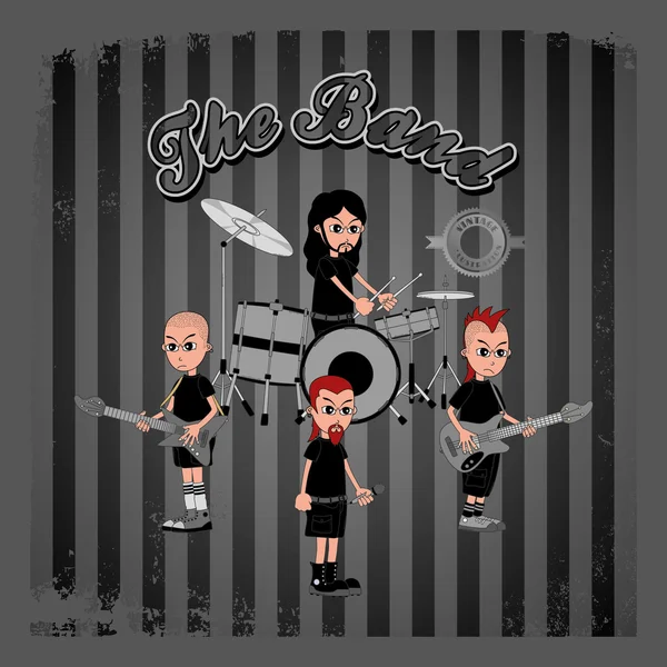 Dibujos animados banda en vivo — Vector de stock