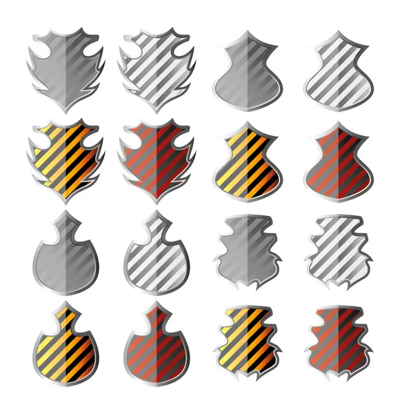 Striped shields — Stock Vector