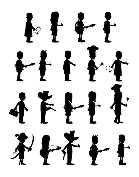 Silhouette homme professions — Image vectorielle