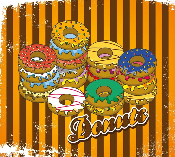 Various donuts — Stock Vector