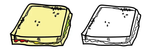 Sandwich disegnato a mano — Vettoriale Stock