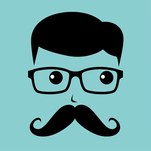 Mustasch geek gentleman — Stock vektor