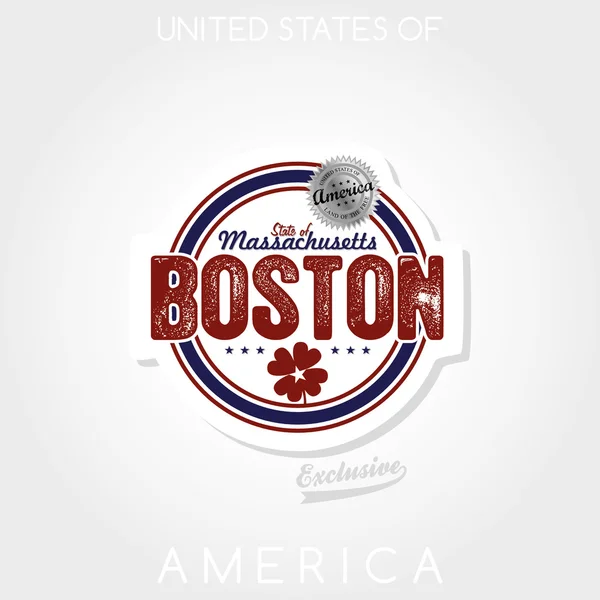 Etiqueta Boston —  Vetores de Stock