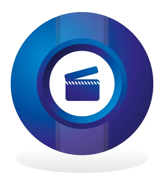 Movie blue  button — Stock Vector