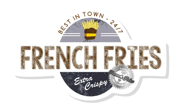 French fries  label — Stock Vector