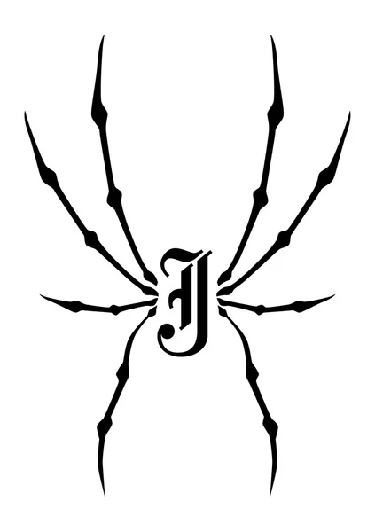 Spindel tatuering bläck konst — Stock vektor