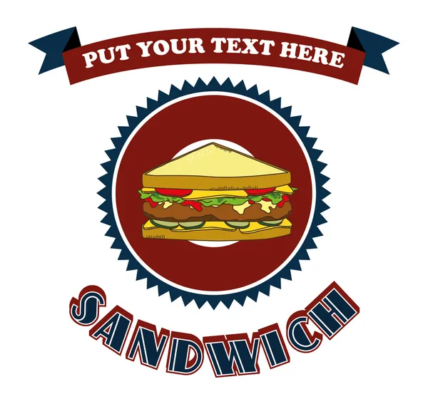 Étiquette du sandwich — Image vectorielle