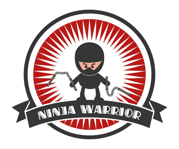 Retro ninja — Stock Vector