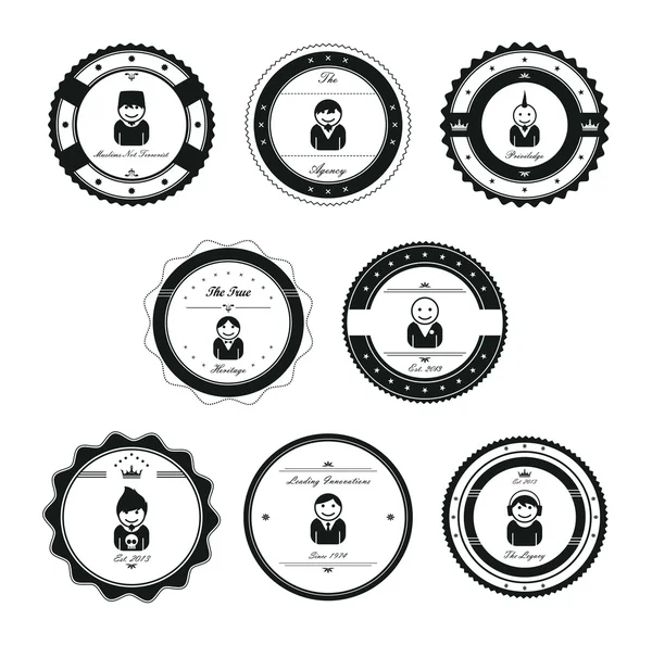 Avatar label man set — Stockvector