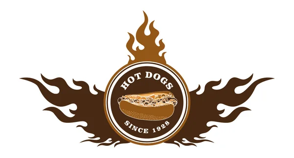 Label hot dog — Stock Vector