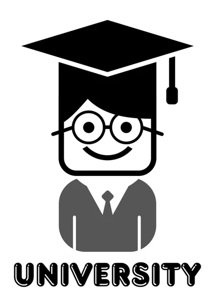 Avatar student in glasses — Stock Vector