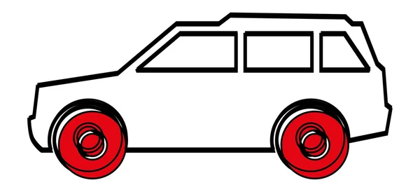 Coche dibujado a mano — Vector de stock