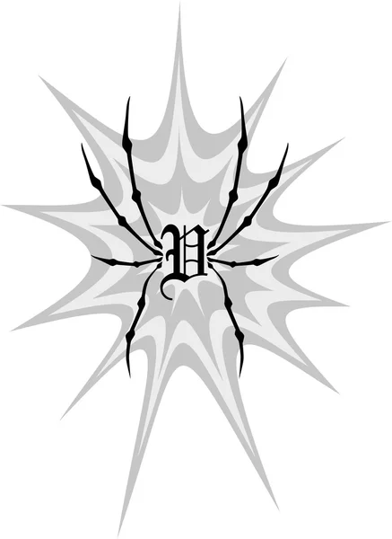 Spider tattoo ink art — Stock Vector