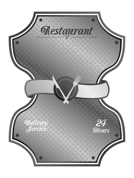 Plaque métallique restaurant — Image vectorielle
