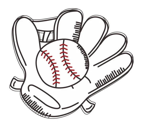 Baseball kesztyű labda — Stock Vector