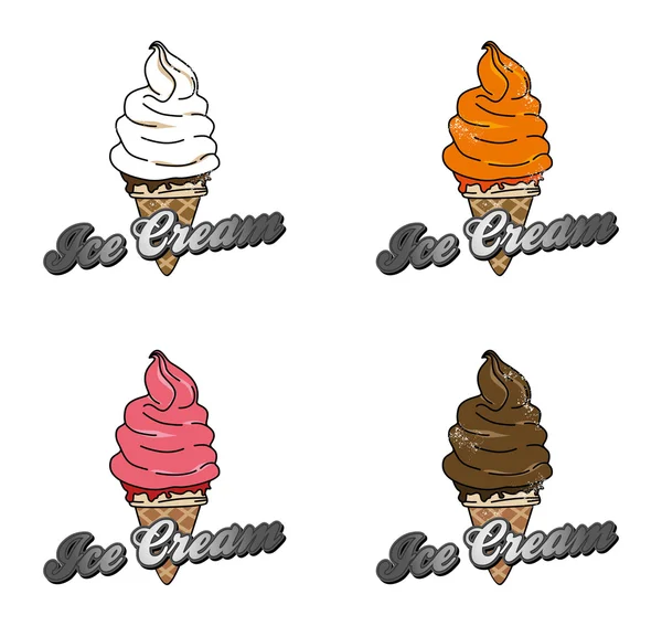 Ice cream set — Stock Vector