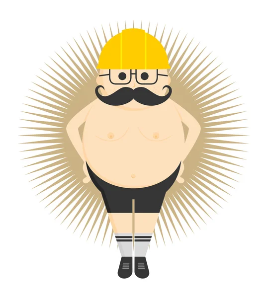 Fat naked  guy — Stock Vector