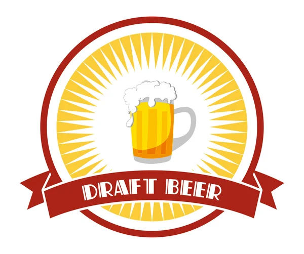 Label of beer draft — Stock Vector