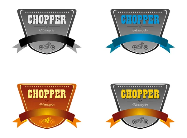 Chopper motorfiets label instellen — Stockvector