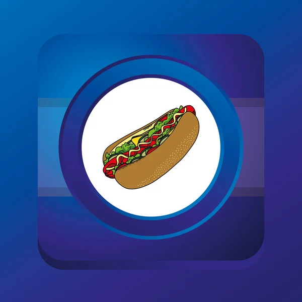Przycisk hot dog — Wektor stockowy