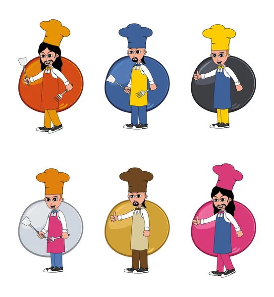 Chef set button — Stock Vector