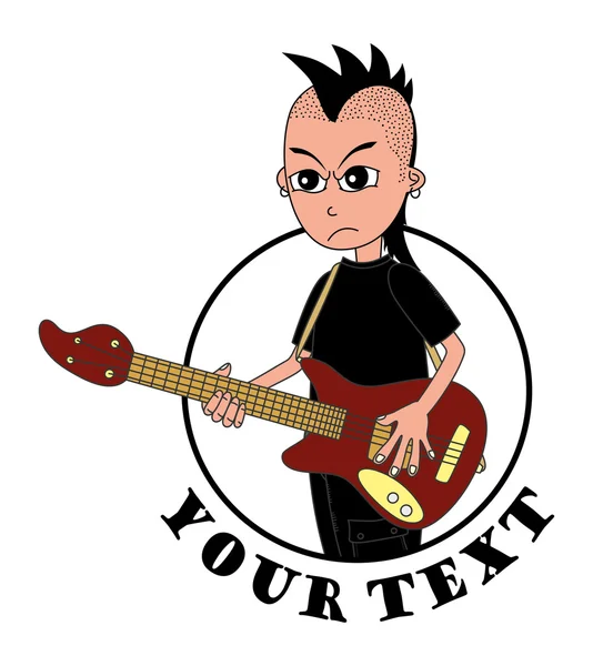 Punk rockgitarist — Stockvector