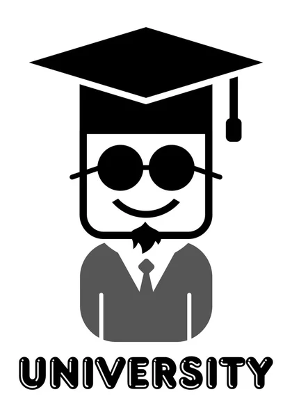 Avatar student in glasses — Stock Vector