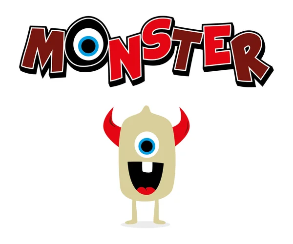 Tiny little cute monster — Stock Vector