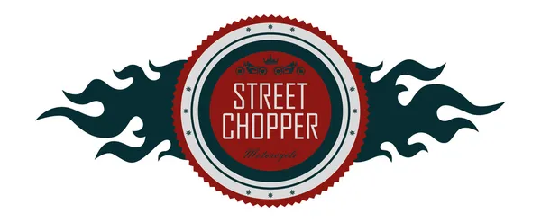 Chopper etiqueta de motocicleta — Vector de stock