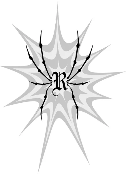 Spider tattoo ink art — Stock Vector