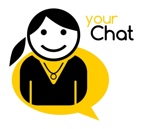 Coole Mädchen Chat Avatar — Stockvektor