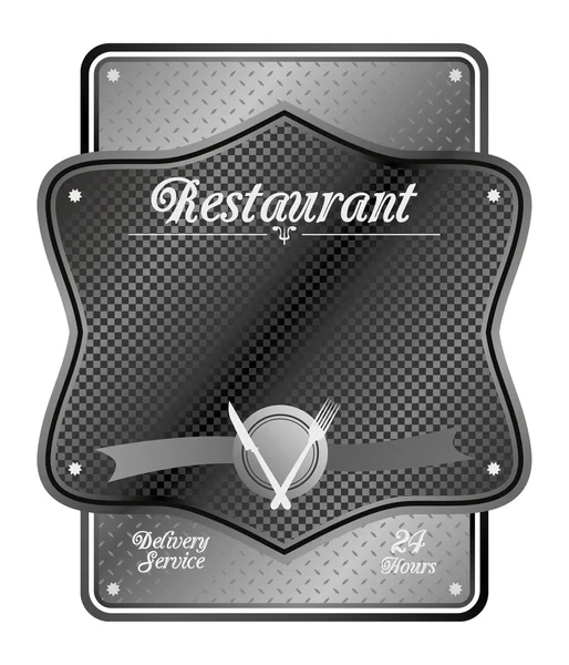 Restaurant metal plate — Stock Vector