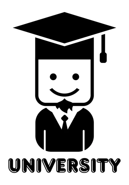 Universidad avatar joven chico — Vector de stock