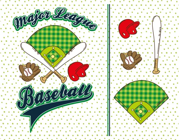 Ligue de baseball art texte — Image vectorielle
