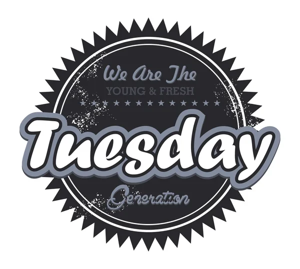 Tuesday tag — Stock Vector