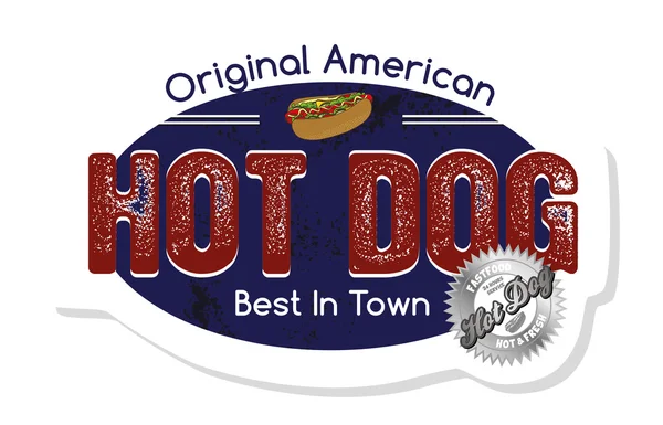 Hot dog label — Stock Vector