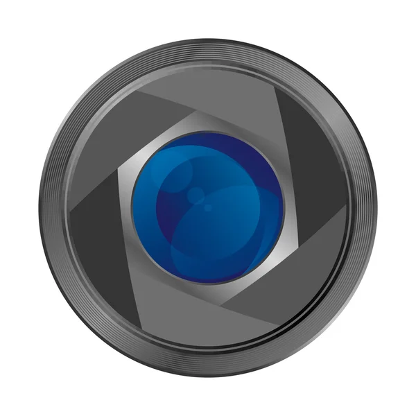 Blue camera lens — Stock Vector