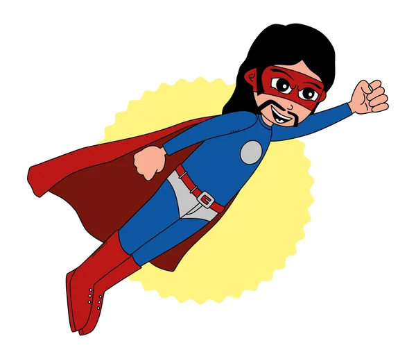 Superheld met rode masker — Stockvector