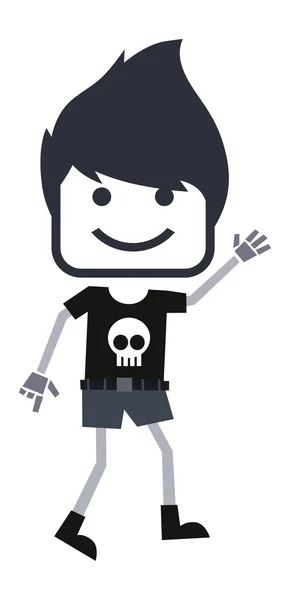 Schattig punk muziek guy — Stockvector