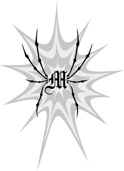 Spider tattoo ink art — Stock Vector