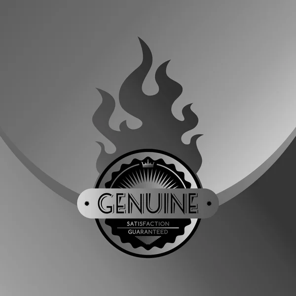 Genuine steel fire label — Stock Vector