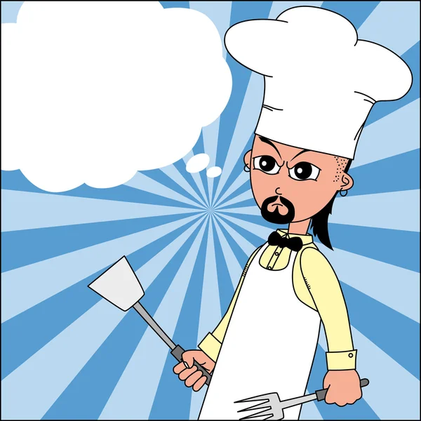 Šéfkuchař kreslený — Stockový vektor