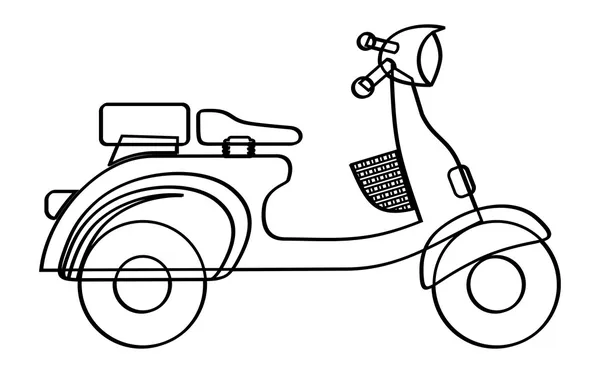 Esquema de arte de scooter — Vector de stock