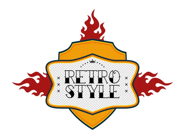 Rótulo de fogo de cor retro — Vetor de Stock